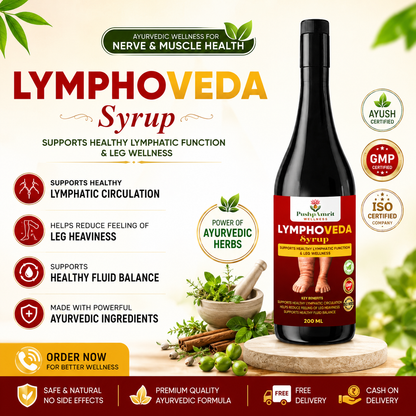 LymphoVeda Syrup: Ayurvedic Herbal Formula for Healthy Lymphatic Function & Leg Wellness