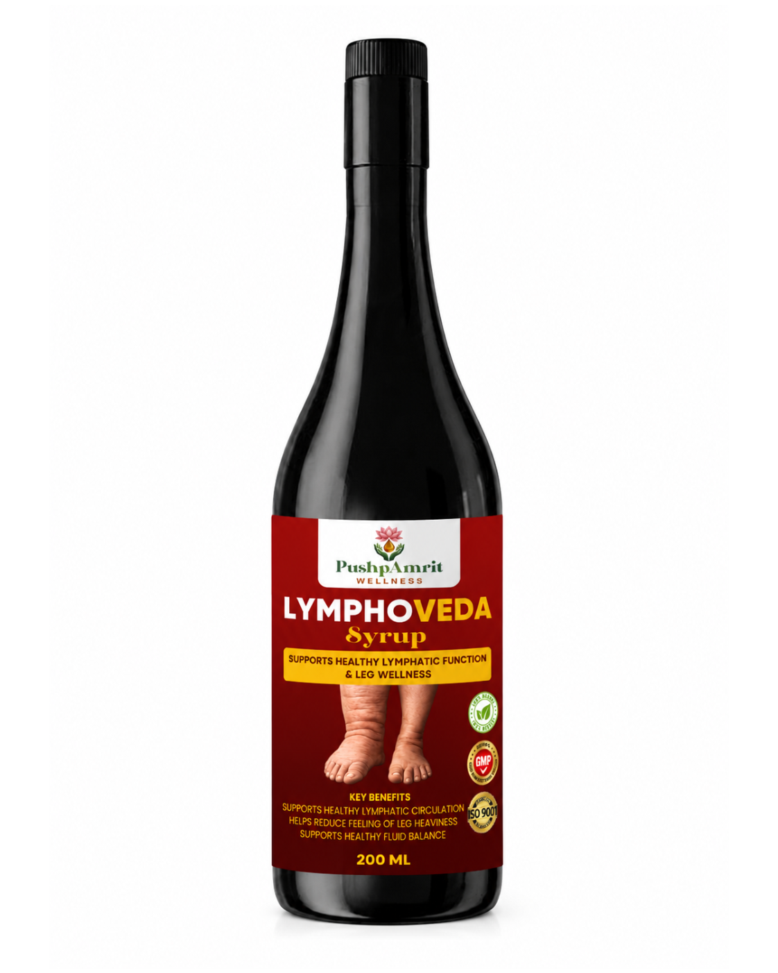 LymphoVeda Syrup: Ayurvedic Herbal Formula for Healthy Lymphatic Function & Leg Wellness